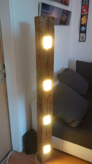 Unikat Altholz Standlampe oder Hängelampe Holz Led Designerlampe (Einzelstück)