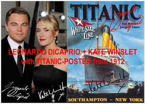 LEONARDO DICAPRIO+KATE WINSLET Titanic Souvenir. Geschenkidee. Zimmerdeko. Blickfang!  Einmalig! Wandbild. Neuheit!